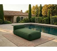 Méridienne sans accoudoir pour canapé de jardin modulable GIULIA avec bâche de protection vert BOBOCHIC Vert