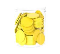 MERIGLARE 100 Jetons de 2,5 Cm (1 Pouce) pour La Manipulation Mathématique : Disques de Comptage pour La Pratique de L'addition et de La Soustraction. Matér, Jaune