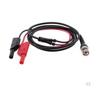 MERIGLARE 2 Câbles de Test BNC Q9 de 47 Pouces avec Fiches Bananes Isolées de 4 Mm