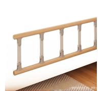 MERIGLARE Barrière de Lit de Sécurité Poignée Rambarde Bed Rail Main Courante en Bois avec Acier Carbone Modèle Pliant pour Accès, Garde-Corps De Lit en Bois Massif À Cinq Barres