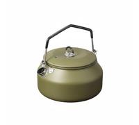 MERIGLARE Bouilloire de Camping Bouilloire Théière Cafetière Marmite avec Corps en Acier Inoxydable 304 et Poignée Repliante en Silicone Chauffe Rapide Adaptée, Vert Armée