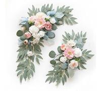 MERIGLARE Bouquet Artificiel Composition Florale Guirlande Décorative Arrangement de Fleurs en Soie Imitation Couleurs Durables Toucher Doux Adapté aux Arches, D