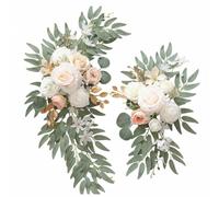 MERIGLARE Bouquet Artificiel Composition Florale Guirlande Décorative Arrangement de Fleurs en Soie Imitation Couleurs Durables Toucher Doux Adapté aux Arches, E