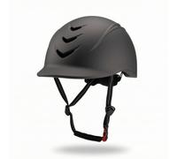 MERIGLARE Casque D Équitation Casque de Sécurité Casque D Équestre Casque de Protection avec Coque Solide Mousse Visière Courte Intégrée et Ajusteurs Latéraux, Titane, L 58-62CM