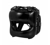MERIGLARE Casque de Boxe Intégral avec Protection du Visage Couvre-Front Nez Joues Menton Rembourrage Absorbant Les Chocs Panneau Auriculaire Renforcé Doublure, Noir, L Taille Adulte