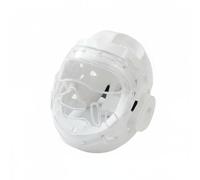 MERIGLARE Casque de Taekwondo Protège Tête Transparent Protection Globale Mousse Épaisse Absorption des Impacts Oreilles Renforcées Ventilation Multiples, White, S