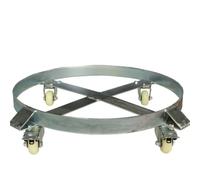 MERIGLARE Chariot à Fût Portable Chariot Base Diable Support en Acier Carbone Châssis à Cadre Ouvert Manœuvre 360 Degrés Adapté aux Usines Docks Centres de Distribution