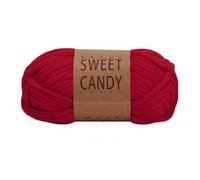 MERIGLARE Chaussons Tissés à la Main Chaussons Pantoufles Sandales Mule Artisanales en Fil Polyester Élastique Épais Faciles à Tricoter Adaptés au Bricolage Cadeau Maison Détente, Jujube Red