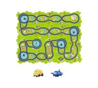 MERIGLARE Circuit de Jeu de Puzzle, Plateau de Jeu, Circuit de Coordination œil-main, Blocs de Construction, Véhicule Jouet pour Garçon et Enfant, Modèle de ville 20pièces