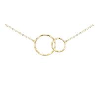 MERIGLARE Collier Pendentif Cercle Double Ensemble en Acier Inoxydable Brillance Soyeuse Chaîne Élégante Symbole d'Attachement et Affection Adapté aux Anniversaires Dîners Fêtes Quotidien, Or