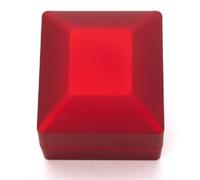 MERIGLARE Écrin à Bague Boîte à Bijoux Coffret Présentation Rangement LED Illumination Intégrée Accentue les Détails Coque Peinte Lisse Intérieur Peluche Adapté, Rouge, Laque Mate