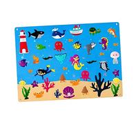 MERIGLARE Ensemble de Tableau D'histoires En Feutrine, 1 M, pour Tout-petits, Enfants D'âge Préscolaire, Kit de Jeu Interactif pour Raconter Des Histoir, océan