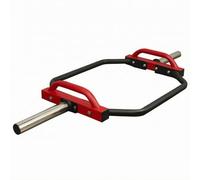 MERIGLARE Hexagonal Barbell Bar Barre Hexagonale Barre de Traction Hex Poignées Parallèles Multi-prises Manchons à Disques Chromés Construction Acier Convient à Squat Séances de Gym, Rouge