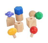 MERIGLARE Jeu de Construction En Bois avec écrous et Boulons, Blocs à Insérer, Formes à Visser, pour Enfants de 2 à 5 Ans (garçons et Filles).