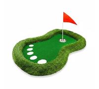 MERIGLARE Jeu de Golf Flottant Set de Putting Flottant Cible de Putting Aquatique Tapis d'Entraînement Piscine Mini Parcours Surface Type Gazon Adapté au, Blanc, Grand Pied Blanc