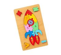 MERIGLARE Jeux de Construction avec Des Chiffres, Jouets, Apprentissage Précoce et Développement, Casse-têtes, Puzzles En Bois, Puzzles pour Enfants, fusée
