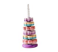 MERIGLARE Jouet de Bain à Empiler pour Bébé, Roue Rotative, Couleurs et des Formes, Jouet D'empilage pour Enfants, Apprendre à Compter, Violet