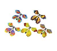 MERIGLARE Lot de 5 Papillons à élastique, Jouets à Remontoir, Fées, Marque-pages, Anniversaires, Fêtes, Tours de Magie, Décoration Surprise, Style b