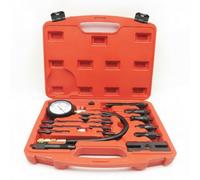 MERIGLARE Manomètre de Pression de Carburant Kit Complet Test Compression Moteur avec Jauge à Aiguille Tuyaux Résistants Adaptateurs Divers en Alliage Cuivre, TU-15B Diesel