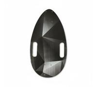 MERIGLARE Mini Planche de Skate Teardrop Mini Skateboard Deck Plateau Deck Bois Érable Finition Lisse Poignées Découpées Trous Prépercés pour Installation, Noir Cubique