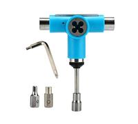 MERIGLARE Outil de Skateboard Multifonction T Outil liquet Douille Cliquet Central Accélérant le Serrage par Rapport aux Clés Standard Prise Sûre pour Réglages Adapté à Sortie, Bleu