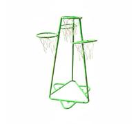 MERIGLARE Panier de Basket Enfant Support Panier Kit Jouet Ensemble Pratique Quatre Structure Fer Cerceaux à Filet Base Triangulaire Stable pour Lancer et, Vert