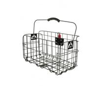 MERIGLARE Panier Vélo Pliant Panier Guidon Panier Métal Panier Amovible avec Support de Guidon Sécurisé Poignée de Transport Confortable Repliage à Plat, Modèle Pliable