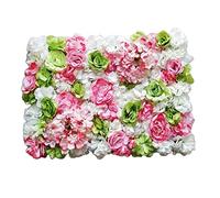 MERIGLARE Panneau Hydrangea Panneau Mural Fleurs Artificielles Assemblage Simple Texture Réaliste en Soie Plastique Fixé Solidement Adapté Aux Fêtes Mariages Ch, Vert, 60cm x 40cm (L x L)