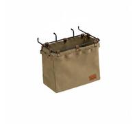 MERIGLARE Pochette de Rangement Extérieure Sac Organisateur Table Camping Poche Suspendue Étui Accessoires Tissu Toile et Cuir avec Cadre en Fer Pliable Molle, Kaki