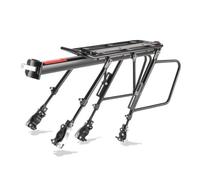 MERIGLARE Porte-Bagages Arrière Vélo Porte-Cargo Support Plateforme Grille Alliage d'Aluminium Robuste avec Rails Latéraux et, Dégagement Rapide Complet - Double Support