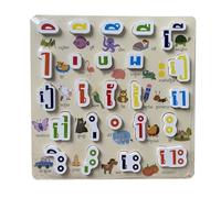 MERIGLARE Puzzle En Bois de L'alphabet - Outil Pédagogique pour L'équilibre Main-œil - Jouet Robuste pour Enfants (garçons et Filles), Cambodgien B
