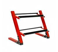 MERIGLARE Rangement Haltères Support Haltères Étagère Haltères Rack Haltères Cadre Inclinée pour Prise Rapide et Rangement Séparé Adaptée au Domicile Balcon Musculation, Rouge