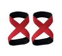 MERIGLARE Sangle de Poignet Haltérophilie Sangle de Levage Bracelets de Force Courroie de Traction Ceinture de Poignet avec Double Boucle et Couture Renforcée, Rouge