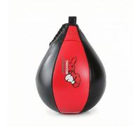 MERIGLARE Speed Bag de Boxe Poire Rapide Sac d'Entraînement Balle de Réaction Poire de avec Boucle Supérieure Coutures Renforcées en PU et Microfibre Rebond, Noir Et Rouge, Style to 3