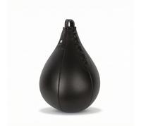 MERIGLARE Speed Bag de Boxe Poire Rapide Sac d'Entraînement Balle de Réaction Poire de avec Boucle Supérieure Coutures Renforcées en PU et Microfibre Rebond, Noir, Épissure Noire [Modèle Ordinaire]