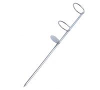 MERIGLARE Support de Canne à Pêche Support Métallique Fixation Solide en Acier Inoxydable Performance Anticorrosion Compatible avec Pêcheur Utilisation Extérieure, Grand Double Anneau, 50 cm lon