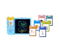 MERIGLARE Tablette D'écriture avec Cartes Parlantes et Tableau à Dessin 2 En 1, Jouet pour Enfants de 2 à 6 Ans. Idée Cadeau Parfaite, Bleu avec 255 cartes