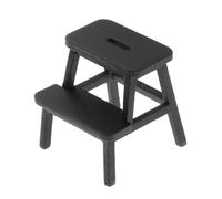 MERIGLARE Tabourets en Bois pour Maison de Poupée, Mini-Meubles, Chaise Modèle à Monter Soi-même, Jouet pour Enfants, Deux Tabourets Peints à La Main, Noir