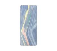 MERIGLARE Tapis de Sport Tapis d'Activité Physique Matelas Antidérapant avec Structure Double Face en Caoutchouc Finition Marbrée Confort Pliant pour Salle de 'Étirement Maison, Bleu Crépuscule