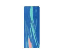 MERIGLARE Tapis de Sport Tapis d'Activité Physique Matelas Antidérapant avec Structure Double Face en Caoutchouc Finition Marbrée Confort Pliant pour Salle de 'Étirement Maison, Bleu Lapis-lazuli