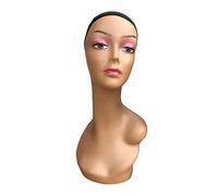MERIGLARE Tête de Mannequin Chauve Féminine, Cou Long, Base Lisse et Stable, Support Multifonctionnel pour Perruques, Présentation et Coiffage, Stylee