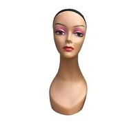 MERIGLARE Tête de Mannequin pour Perruque Féminine, Modèle Professionnel Stable avec Maquillage, Présentoir à Chapeaux et Perruques Multifonctionnel, Support Po, ROSE