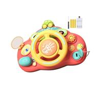 MERIGLARE Volant électrique Jouet Musical éducatif Interactif « Mes Au Volant » pour Bébés de 1 à 5 Ans, rechargeable rose