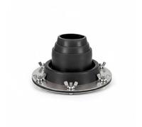 MERIGLARE Waterproof Chimney Sortie de Poêle Raccord de Cheminée Passe-toit Collerette Silicone Résistant à la Chaleur Étanche et Coupe-vent Montage Complet, Noir