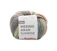 Merino Aran Sunrise de Katia en pelotes de 100 g et 155 m (308 - Cuivre-Bleu-Kaki)