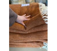 Merino Couverture Unie en Pure Laine Couverture 160 x 200cm Double Couverture (Burgundy Check)