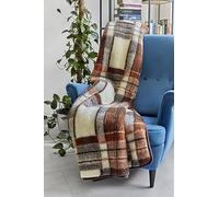 Merino Laine - Linge de lit en Laine mérinos 100% Anglaise pour canapé ou Pique-Nique, Couverture en Laine Naturelle, Couverture Double, 160 x 200 cm, Produit Naturel