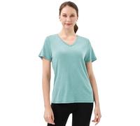 Merino Protect 100% Laine Merinos T-Shirts Femme Col V Manches Courtes sous Vetement Résistance Odeur Couche Base pour Voyage Randonnée Tshirt