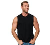 Merino.tech 100% Debardeur Homme Merinos - Actif Maillots de Corps Homme (Medium, Black Tank)