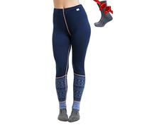 Merino.tech Laine Merinos Pantalon Femme - Leggings Thermique Femme 100% Merino Wool Lourd, Moyen, Léger avec Chaussettes (Small, 250 Nordic Tale Berry)